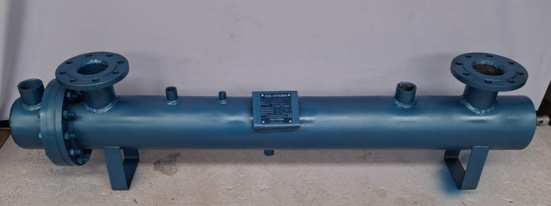 Aquatherm Bredon steam-to-water heat exchanger, copper and mild steel, UK manufactured
